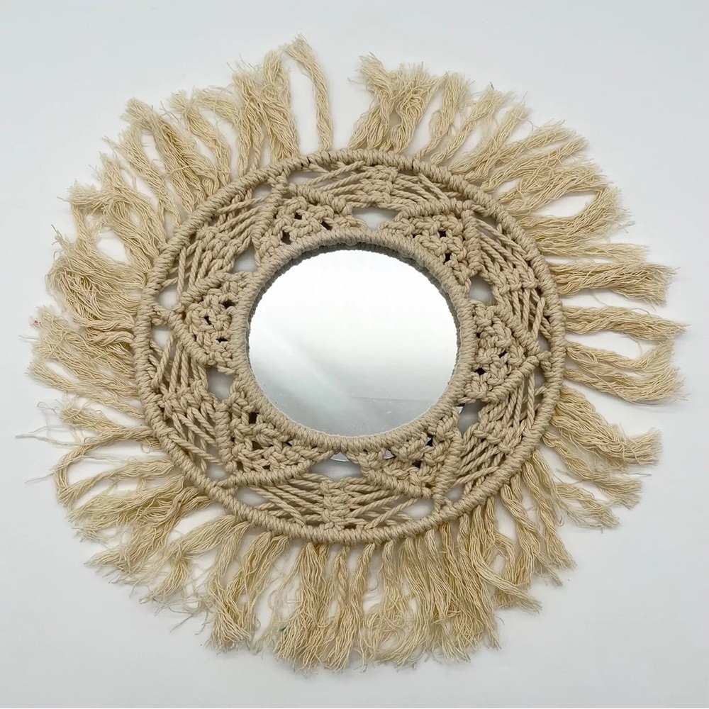 NWT crochet macramé mirror with magnet back